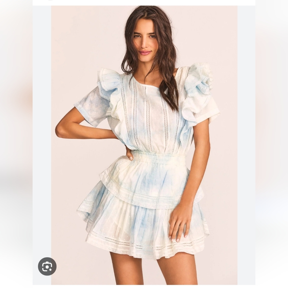 LOVESHACKFANCY | Natasha dress in Lily Pond Hand dye sz M